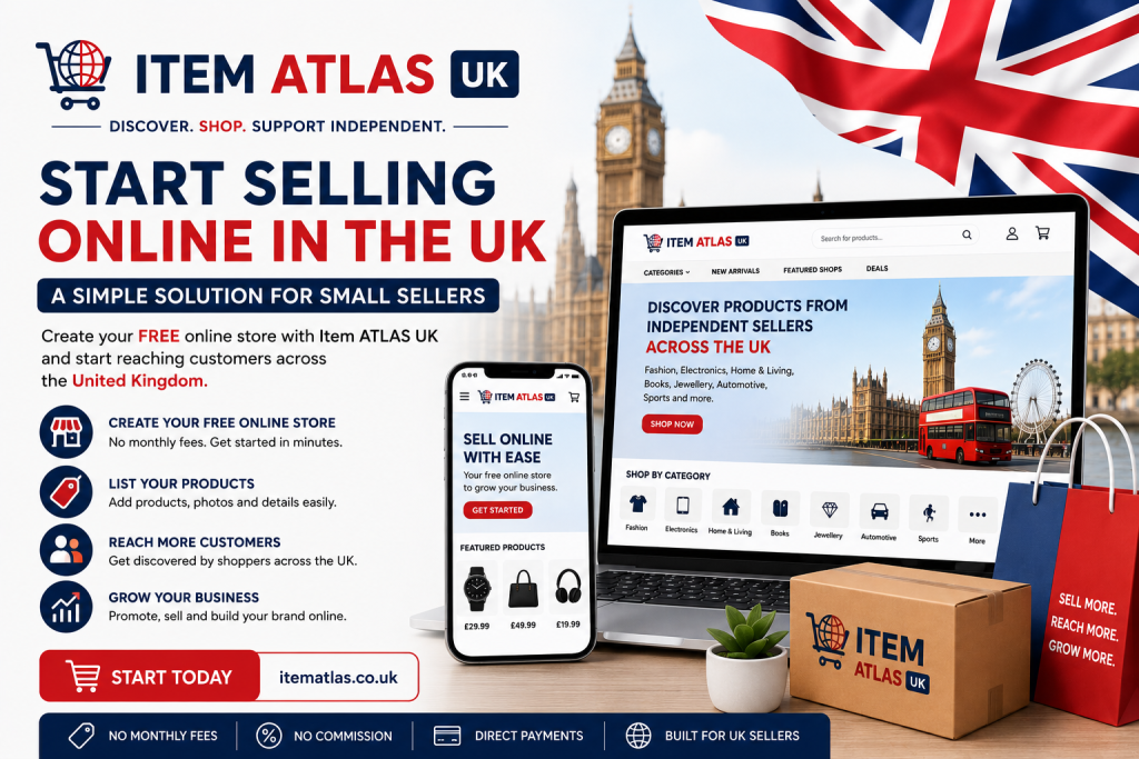Item ATLAS UK free online store for small businesses to sell products